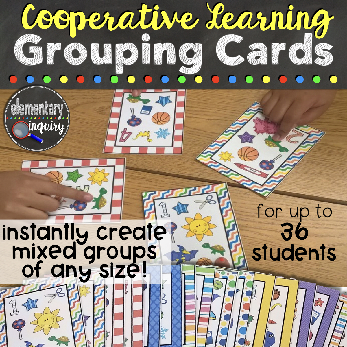 cooperative learning grouping cards product from Elementary Inquiry