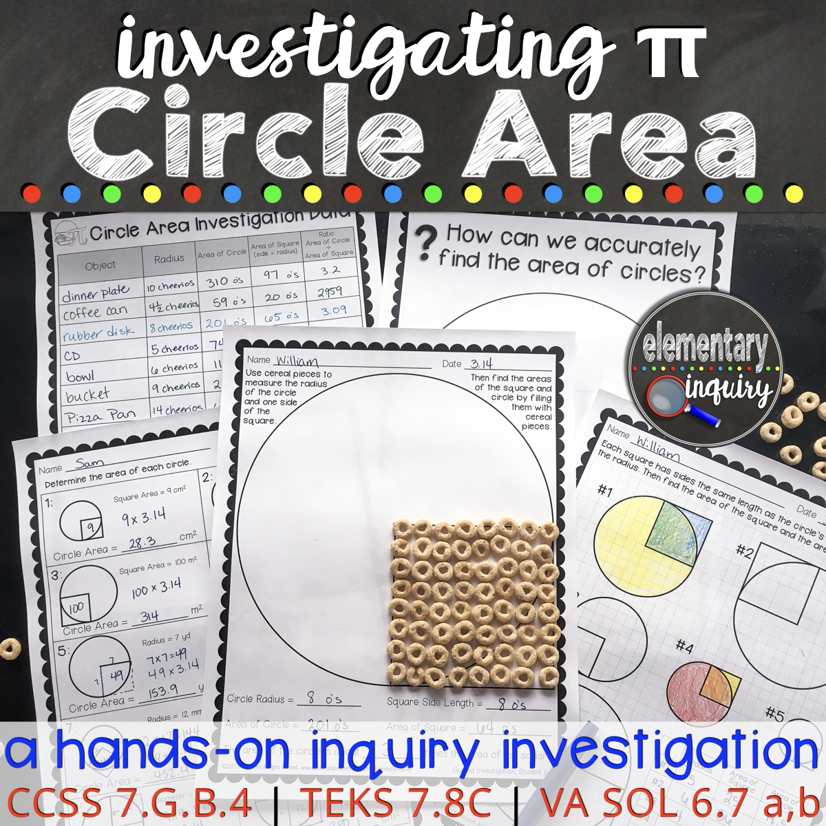 Inquiry lesson for investigating circle area